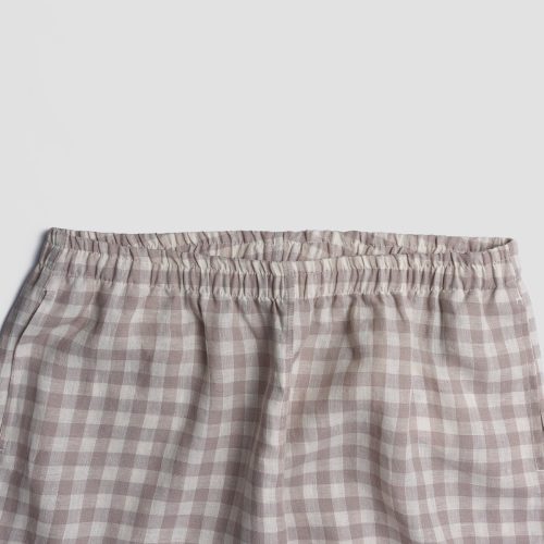 PigletinBed LinenPyjamaTrousers MushroomGingham 2 greyBG