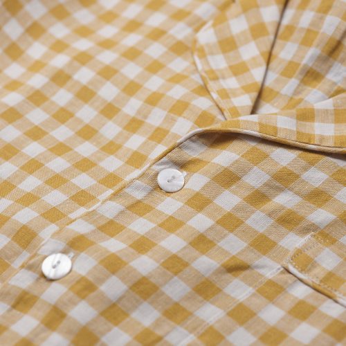 PigletinBed Men sLinenPyjamaShirt HoneyGingham 3 greyBG