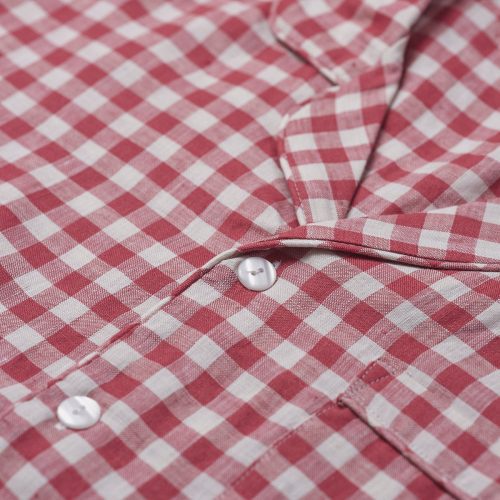 PigletinBed Men sLinenPyjamaShirt MineralRedGingham 3 greyBG 87fd60eb 6608 468b bfb3 03cff31d3618