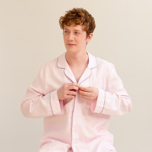 PigletinBed Men sLinenPyjamaTrouserSet BlushPink 10