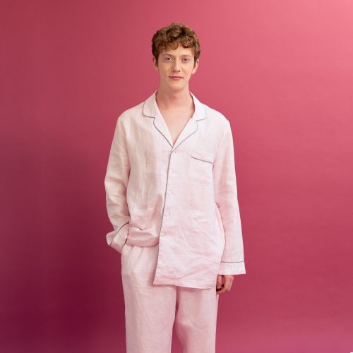 PigletinBed Men sLinenPyjamaTrouserSet BlushPink 2