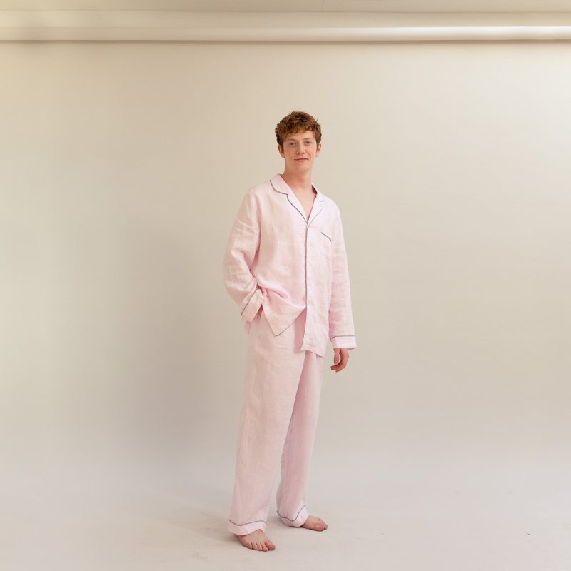 PigletinBed Men sLinenPyjamaTrouserSet BlushPink 6