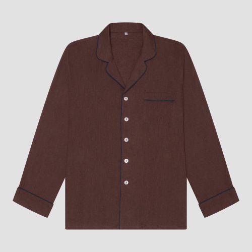 PigletinBed Men sLinenTencelPJ ConkerBrown Shirt