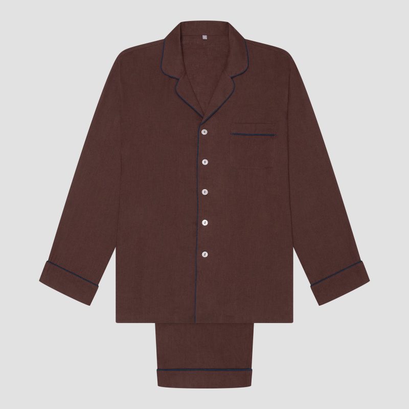 PigletinBed Men sLinenTencelPJ ConkerBrown TrousersSet bd6897ac 9b96 4017 aaa7 ff90b315459d