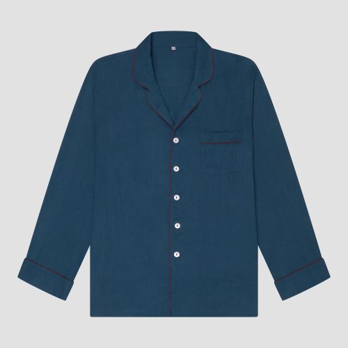 PigletinBed Men sLinenTencelPJ MarineBlue Shirt