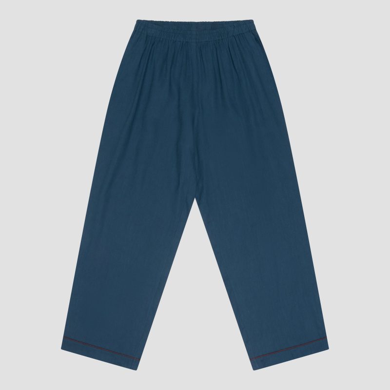 PigletinBed Men sLinenTencelPJ MarineBlue Trousers