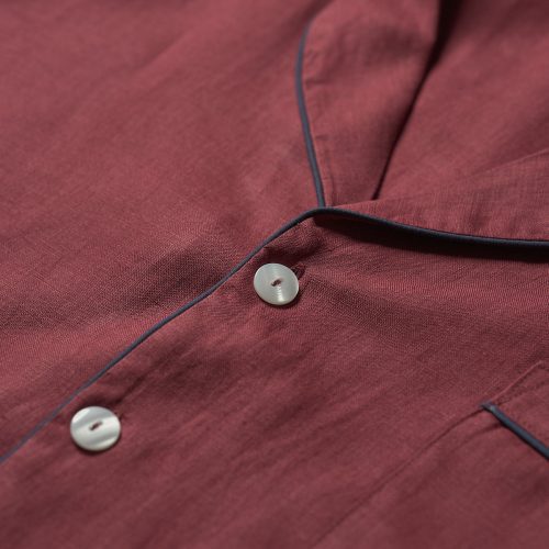 PigletinBed MensLinenPyjamaShirt Cherry 3