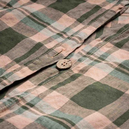 PigletinBed PlaidCheckLinenBedding DuvetCover FernGreen 2