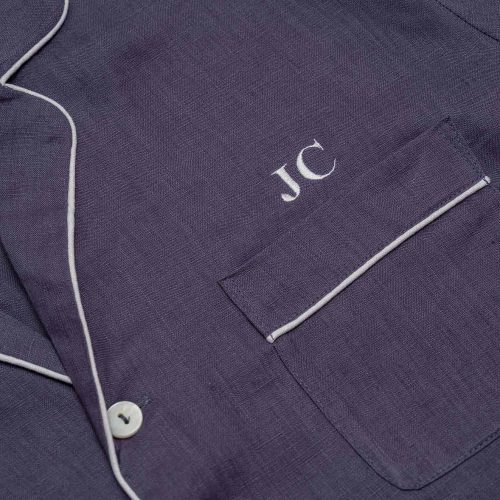 PigletinBed Pyjamas MonogramDetail Blueberry 1