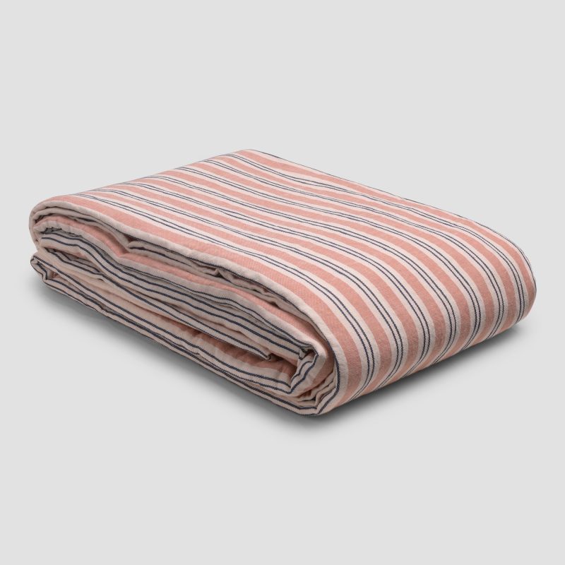 PigletinBed SommerleyStripeLinen CottonBedding WarmClay DuvetCover