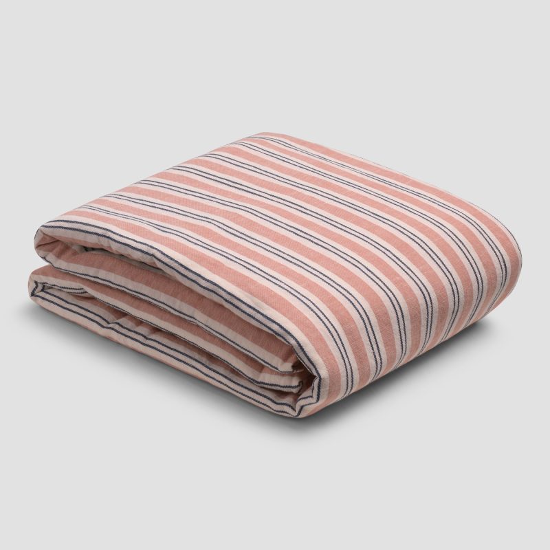 PigletinBed SommerleyStripeLinen CottonBedding WarmClay FlatSheet