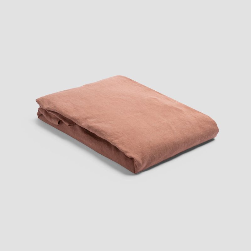 PigletinBed WaffleLinenCottonBedding FittedSheet Toffee 1 GreyBG