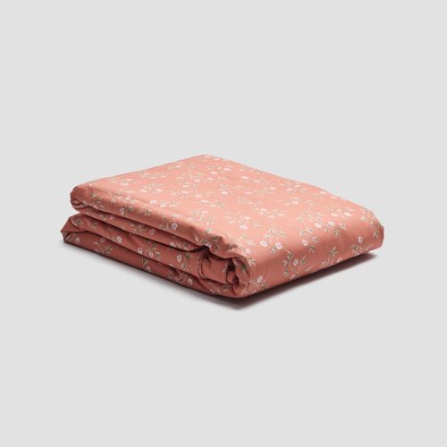 PigletinBed WashedCottonDuvetCover SpringSprig Apricot 1 GreyBG