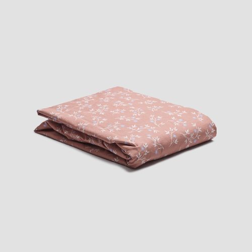 PigletinBed WashedCottonFittedSheet SpringSprig Chestnut 1 GreyBG