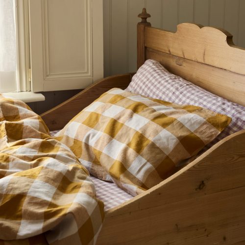 TobyMitchell2024 PIGLET 02 KIDS BEDDING RUST YELLOW EMSWORTH CHECK WEB