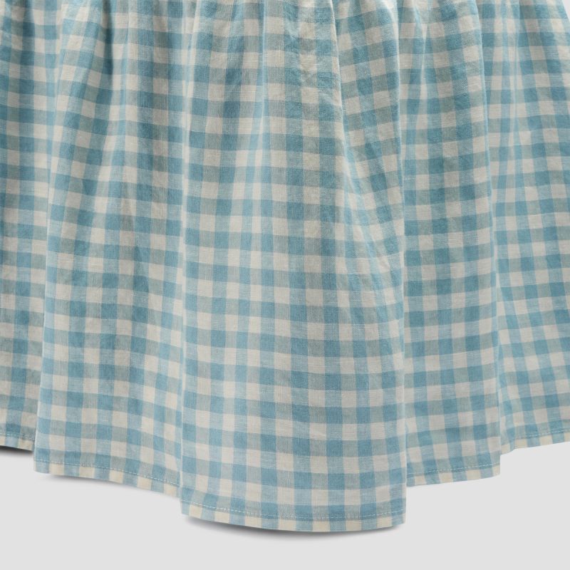 WARM BLUE GINGHAN VALANCE