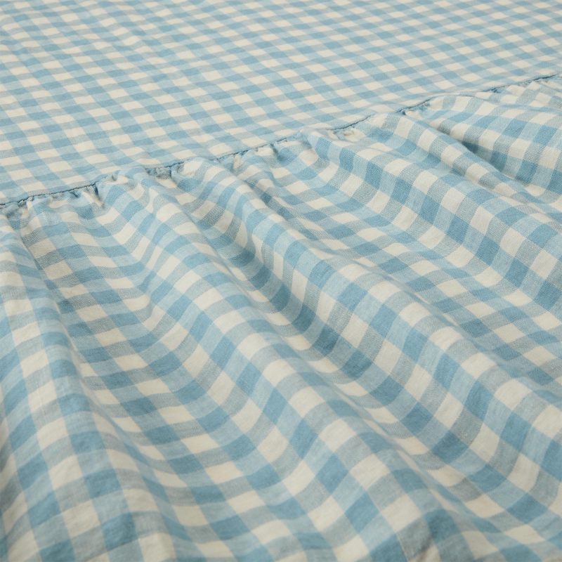 WARM BLUE GINGHAN VALANCE DETAIL